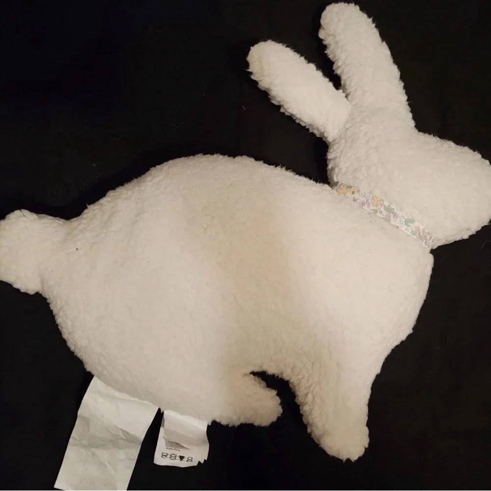 Cupcakes & Cashmere Easter Bunny Pillow Decorative White Sherpa 16x18 Boho